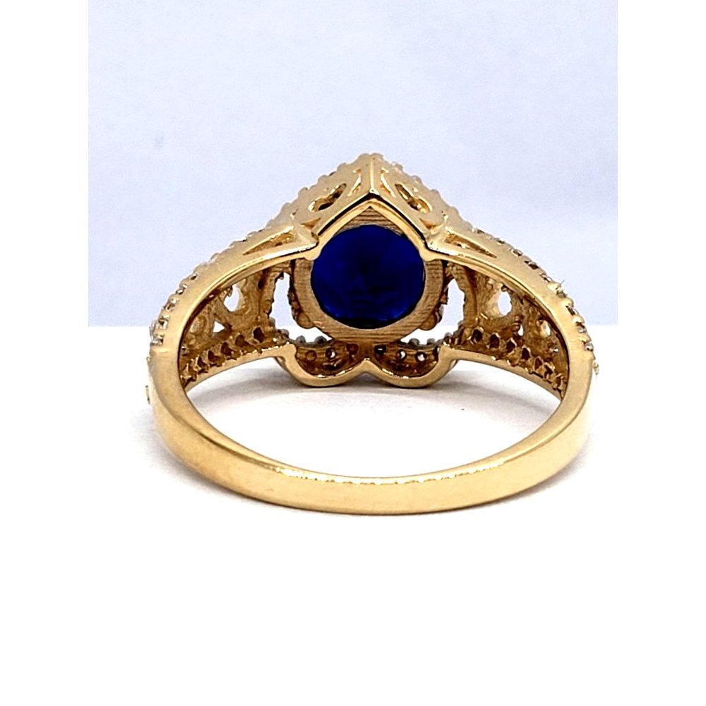 14k REAL GOLD halo ring  heart cut CZ Size 7.5 - Picture 7 of 10
